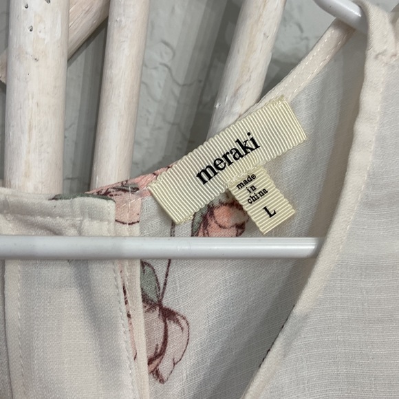 Meraki womens top Soft white/ Floral 3/4 sleeve - Picture 3 of 9